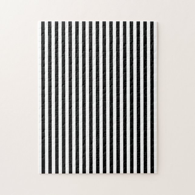 Quebra-cabeça Linhas Verticais Verticais Pretas Elegantes Geomét (Vertical)