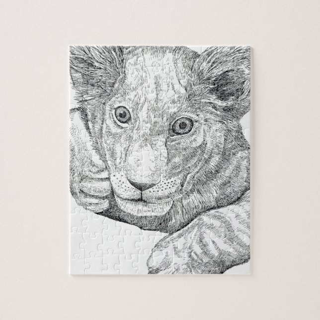 Quebra-cabeça Lion Cub (Vertical)