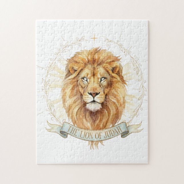Quebra-cabeça Lion of Judah Biblical Watercolor Jigsaw Puzzle  (Vertical)
