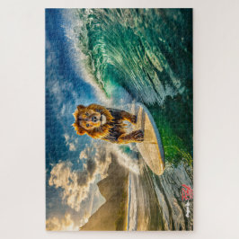 Quebra-cabeça Lion Surfing Design por Rich AMeN Gill