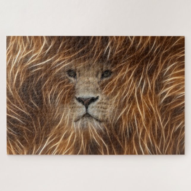 Quebra-cabeça Lion With Long Hair looking at you (Horizontal)
