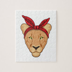 Quebra-cabeça Lioness com Bandana