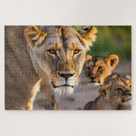 Quebra-cabeça Lioness with Cubs