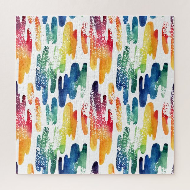 Quebra-cabeça Líquido ondulado: Abstrato de Aquarela moderna. (Vertical)