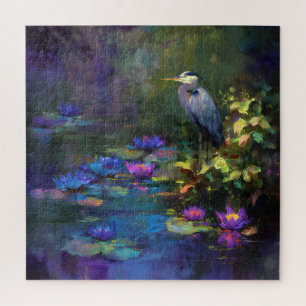 Quebra-cabeça Lírio de Água de Lagoa Encantada Aquarela da Natur