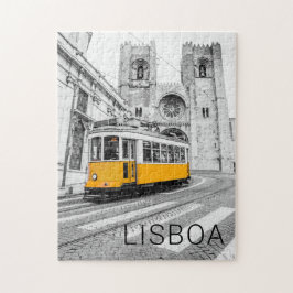 Quebra-cabeça Lisboa Retro Tram Portugal Vintage Streetcar