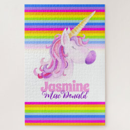 Quebra-cabeça Listras arco-íris de unicórnio