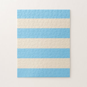 Quebra-cabeça Listras de Azul Bebê e Branco Antigo