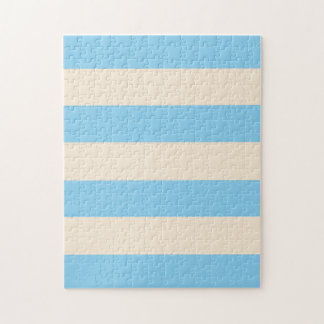 Quebra-cabeça Listras de Azul Bebê e Branco Antigo