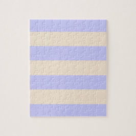 Quebra-cabeça Listras de Branco Antigo e Azul Lavanda