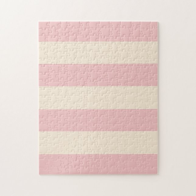 Quebra-cabeça Listras de Rosa Bebê e Branco Antigo (Vertical)