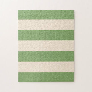Quebra-cabeça Listras de Verde Espargo e Branco Antigo