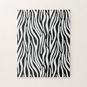 Quebra-cabeça Listras de Zebra em Efeito de Pelo Preto e Branco