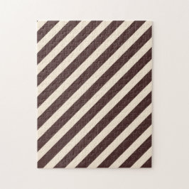 Quebra-cabeça Listras diagonais em Branco Antigo e Marrom Café