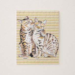 Quebra-cabeça Listras do ocre dos gatos de Bengal