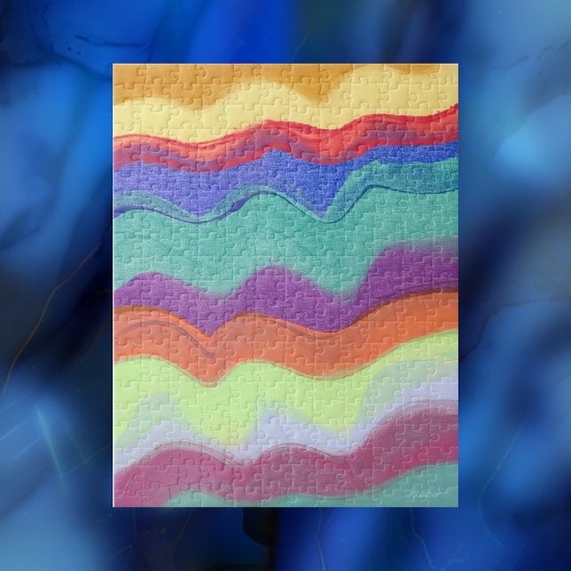 Quebra-cabeça Listras Horizontais Ondas, pintura por Abstrato (Criador carregado)