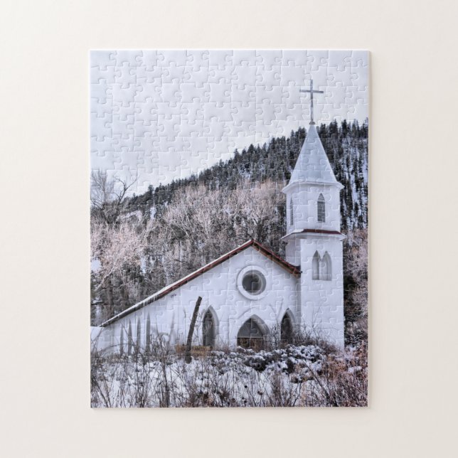 Quebra-cabeça Little Mountain Town Church - 11x14 - 252 pcs (Vertical)