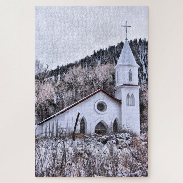 Quebra-cabeça Little Mountain Town Church - 20x30 - 1014 pcs (Vertical)