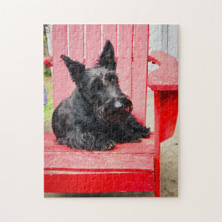 Quebra-cabeça Little Scottie in a Big Red Chair