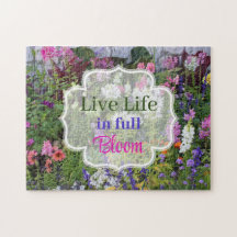 Live Life in Cheio Bloom Wildflower Jigsera Quebra