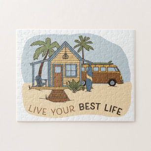 Quebra-cabeça Live Your Best Life Beach Surfer