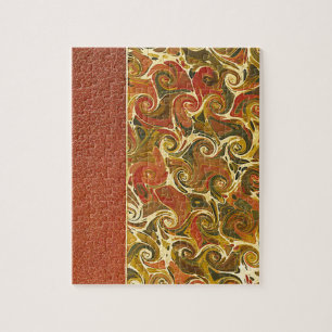 Quebra-cabeça Livro Antiquado Elegante, Padrão de espiral do Orn