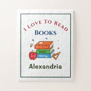 Quebra-cabeça Livros Divertidos Que Adoro Ler Criança