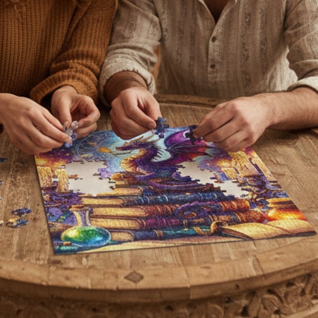 Quebra-cabeça Livros do Mágico Dragão Místico (Criador carregado)