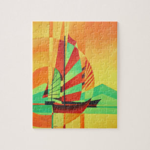 Quebra-cabeça Lixo Chinês Veleja para Curto em Cubismo Arte Geog