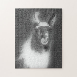 Quebra-cabeça Llama Em Animal Negro E Branco