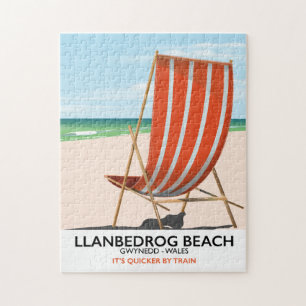 Quebra-cabeça Llanbedrog Beach, Gwynedd Wales, poster à beira-ma