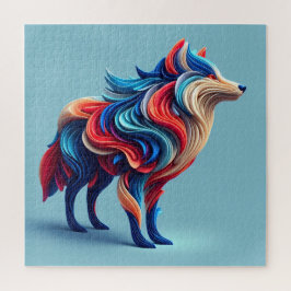 Quebra-cabeça Lobo-abstrato multicolor