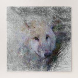 Quebra-cabeça lobo artístico