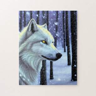 Quebra-cabeça Lobo Branco na Neve