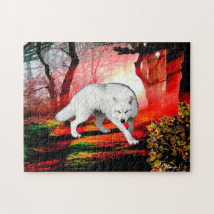 Quebra-cabeça Lobo Branco Num Local Remoto