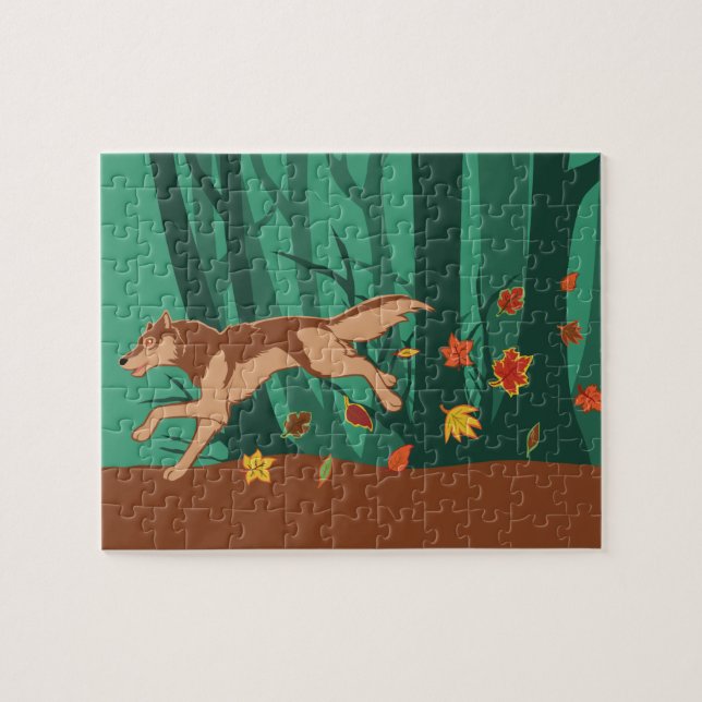 Quebra-cabeça Lobo de Outono (Horizontal)