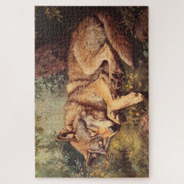 Quebra-cabeça Lobo Dormindo Na Floresta