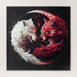 Quebra-cabeça Lobo Espírito Animal Fantasia Sombra Luz