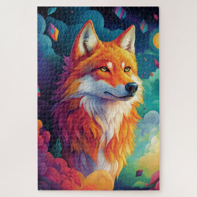 Quebra-cabeça Lobo numa paisagem sonhada (Vertical)