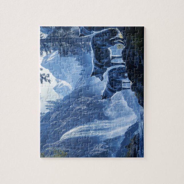 Quebra-cabeça Lobos e cachoeiras (Vertical)