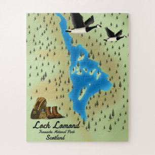 Quebra-cabeça Loch Lomond, Trossachs, mapa da Escócia