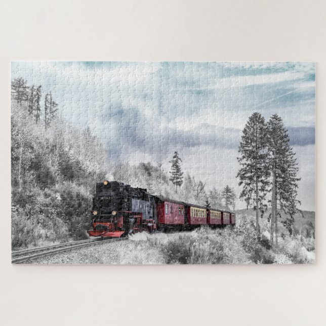 Quebra-cabeça Locomotiva de inverno (Horizontal)