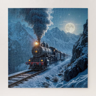 Quebra-cabeça Locomotiva Vintage A Vapor À Lua