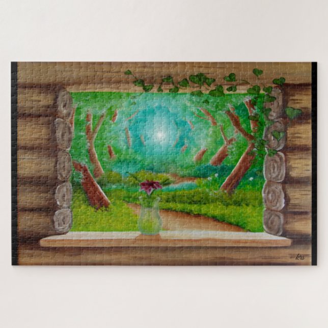 Quebra-cabeça Log Cabin Window (Horizontal)