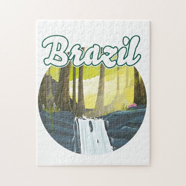 Quebra-cabeça logotipo da Floresta Amazônica brasileira (Vertical)