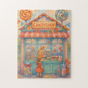 Quebra-cabeça Loja de Doces Caprichosos e Doce Aquarela