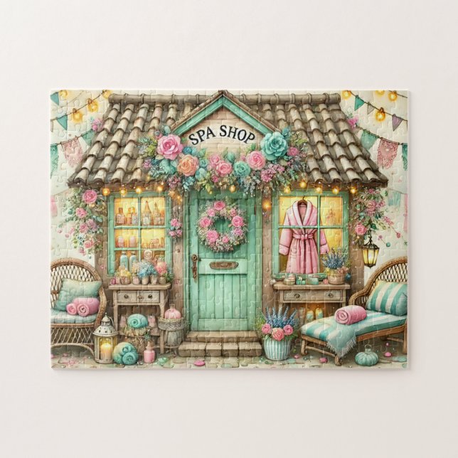 Quebra-cabeça Loja de Spa Caprichosa Casa Floral Relaxamento (Horizontal)