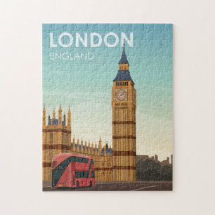 Quebra-cabeça London England Big Ben Viagens vintage