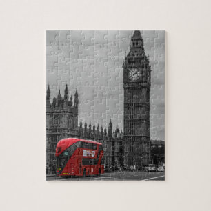 Quebra-cabeça London Red Bus e o Viagem Big Ben Art