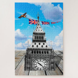 Quebra-cabeça Londres, Big Ben & Airplane Union Jacks/Arte Surre